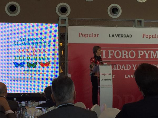 «El éxito de una empresa pasa por la felicidad de quienes la forman» Participación en el Foro Pyme del Banco Popular en Murcia